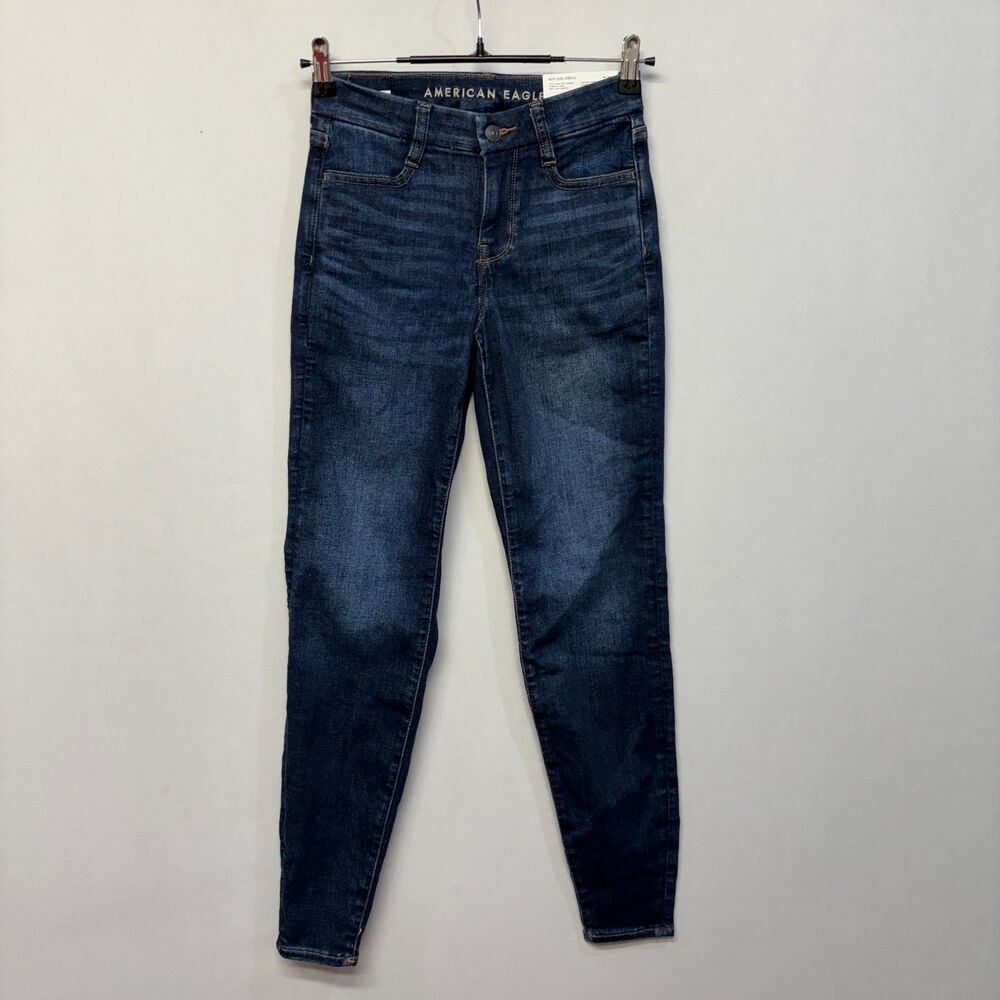 NWT American Eagle Women Curvy High Rise Jegging Jeans Sizer 0 25W Denim C061 19